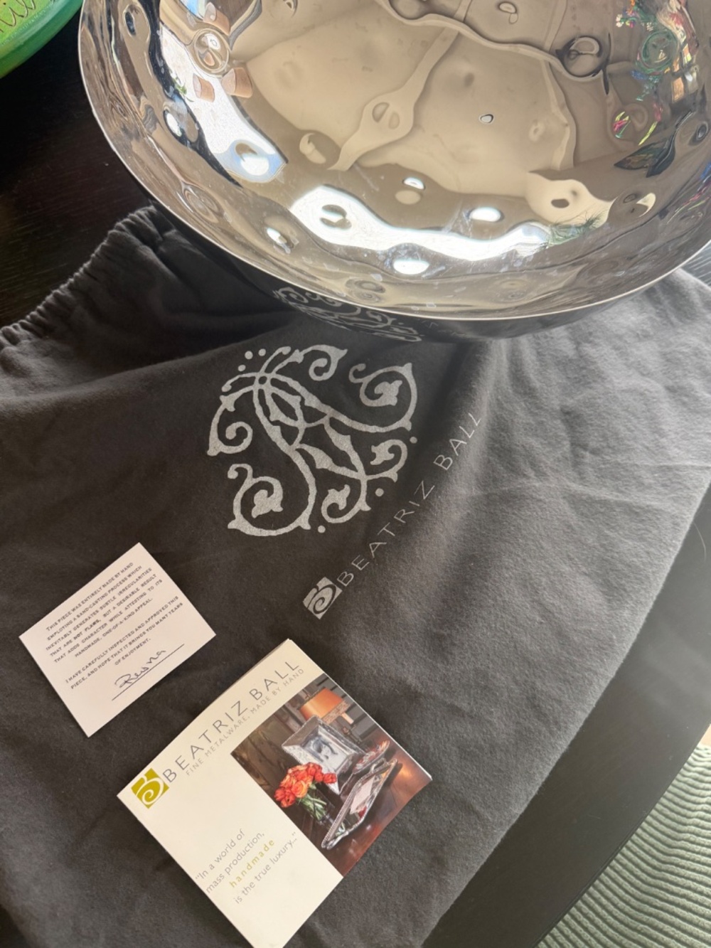 Large Handmade Beatriz Ball Silver Metalware Bowl. Never Used!